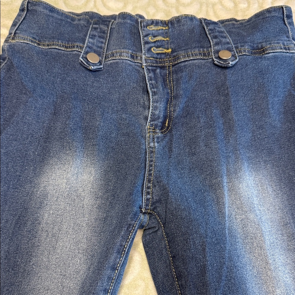 2 x Pair of High Rise Boot Cut Blue Denim Women's Jeans 32 Inch waist, Flared‎